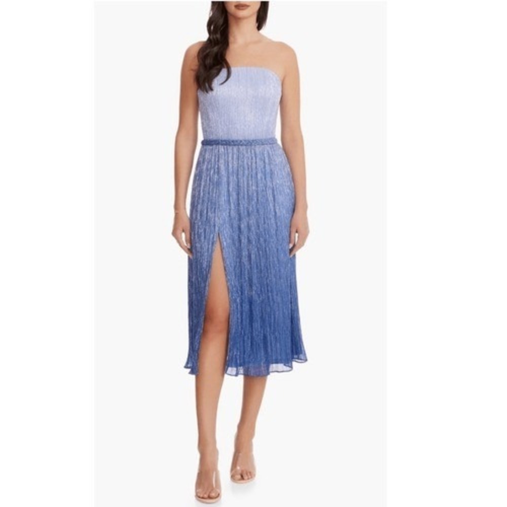 Dress the Population Haldis‎ Metallic Ombre Strapless Cocktail Dress, Medium NWT